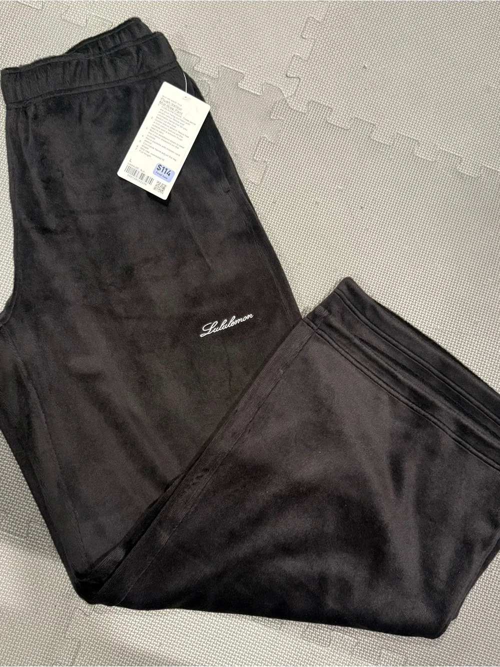 lululemon athletica Black Velour Lounge Pants